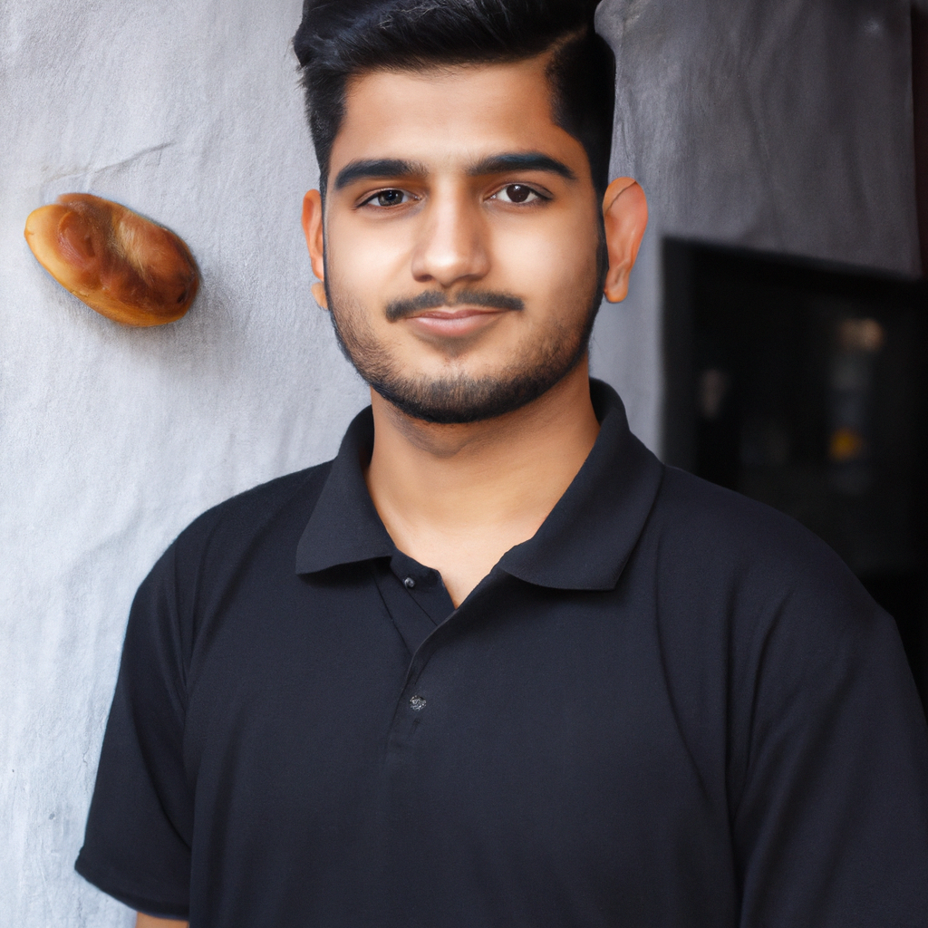 Founder portrait of Aarav Menon in a minimalist bakery setting, soft natural light, high detail